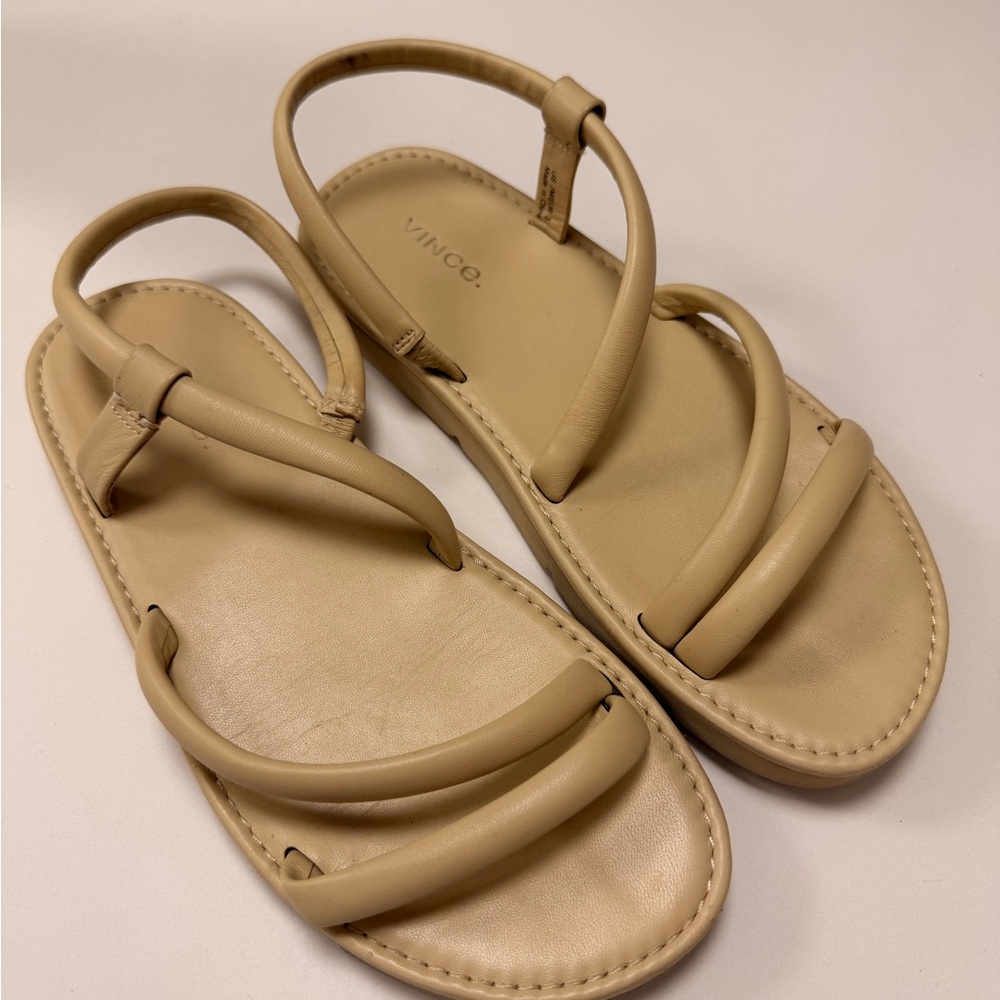 Vince Cream Strappy Sandals